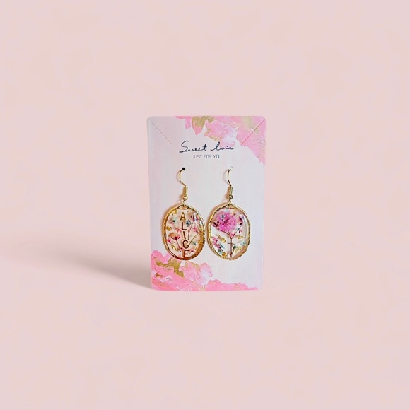 Personalized earrings with real flowers - Picture 5 of 5